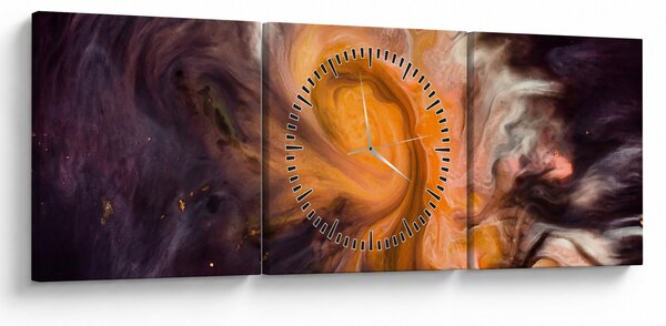 Abstraktné obraz - vesmír (s hodinami) (90x30 cm)