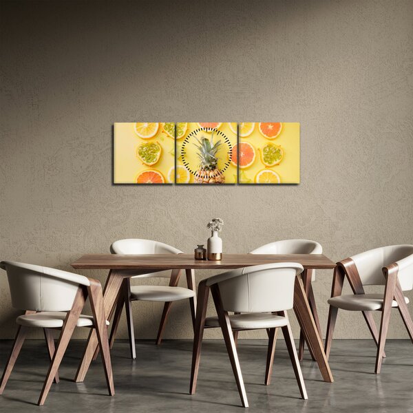 Obraz ovocie (s hodinami) (90x30 cm)