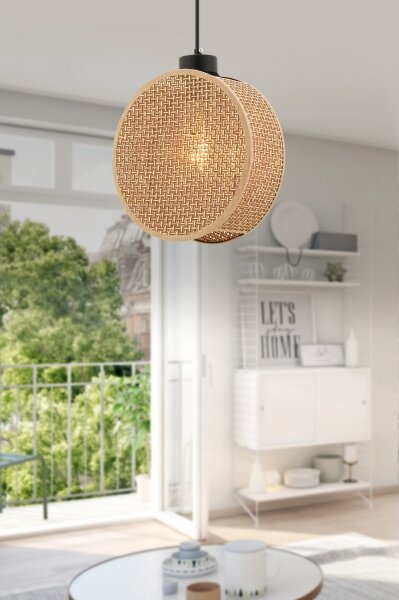 Závesný luster na lanku DRUM 1xE27/60W/230V hnedý