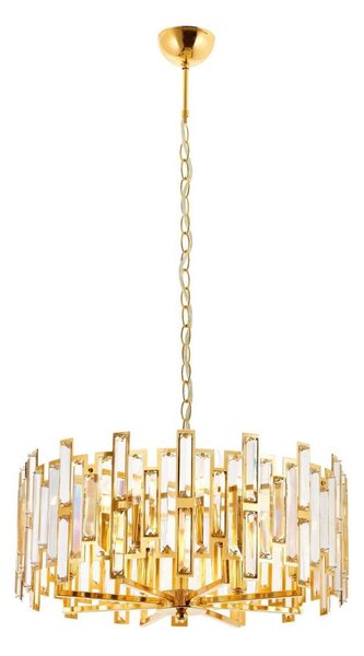 Luster na reťazi CRYSTALLINE 6xE14/40W/230V zlatý