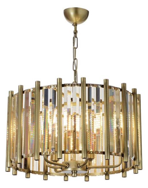 Luster na reťazi CRYSTALLINE 6xE14/40W/230V mosadz