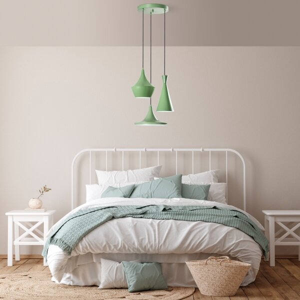 Luster na lankách TOM 3xE27/40W/230V zelený