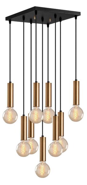 Závesný luster na lanku TEMPO 9xE27/40W/230V zlatý