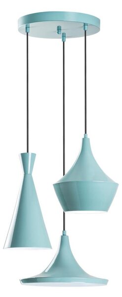 Luster na lanku TOM 3xE27/40W/230V modrá