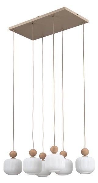 Závesný luster na lanku BALLO 6xE14/10W/230V béžová