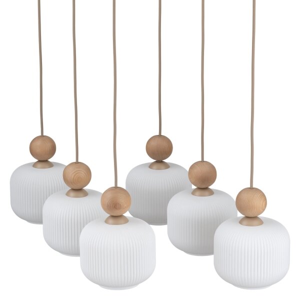 Závesný luster na lanku BALLO 6xE14/10W/230V béžová
