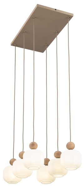 Závesný luster na lanku BALLO 6xE14/10W/230V béžová