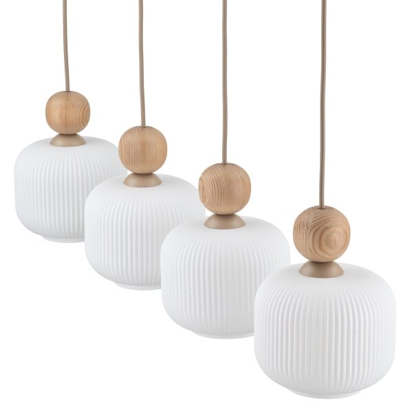 Závesný luster BALLO na lanku 4xE14/10W/230V béžový