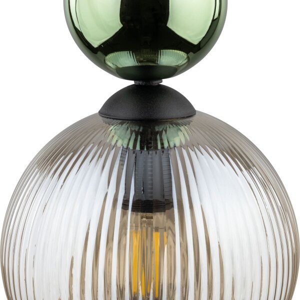 Luster na lanku SOPHIA 1xE14/10W/230V čierna/zelená/dymová béžová