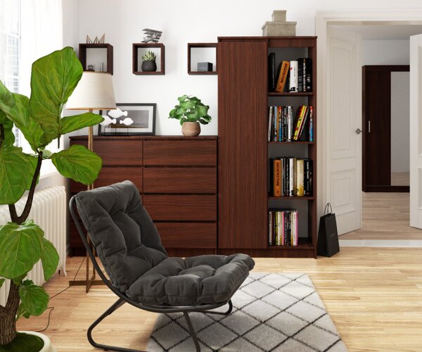 Regál R80 1D 4P CLP wenge