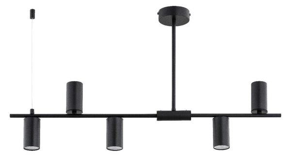 Luster na tyči URANOS 5xGU10/10W/230V čierny