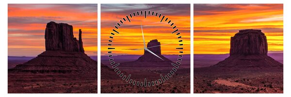 Obraz - Monument Valley v Arizone (s hodinami) (90x30 cm)