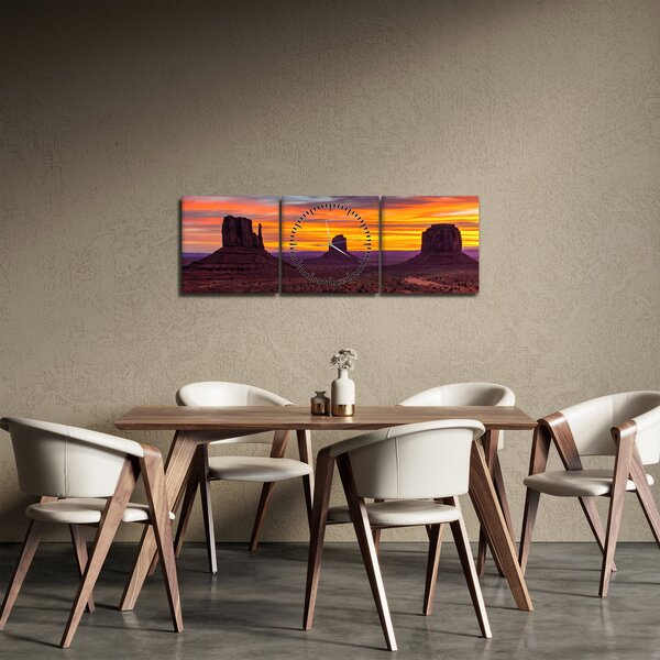 Obraz - Monument Valley v Arizone (s hodinami) (90x30 cm)