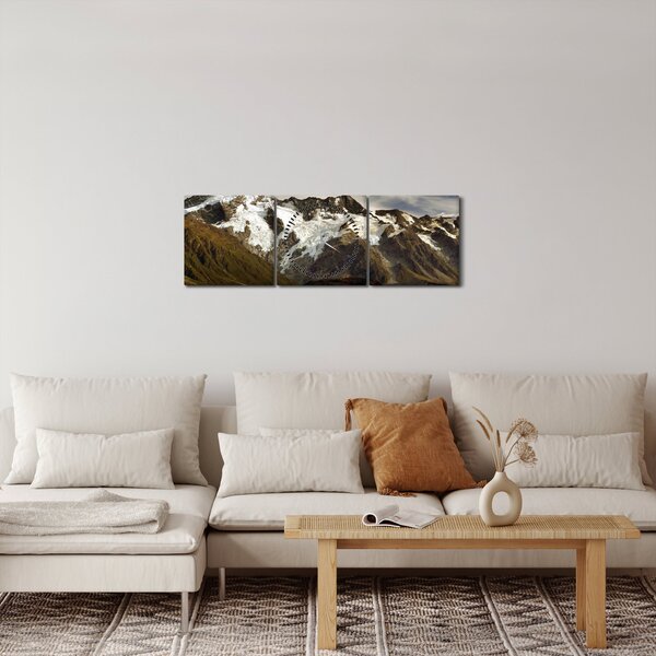 Obraz hory Sefton, Nový Zéland (s hodinami) (90x30 cm)