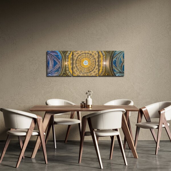Obraz stropu Sienského kostola (s hodinami) (90x30 cm)