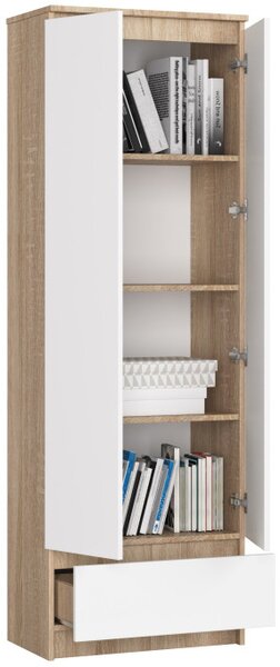 Uzavretý regál R60 2D 1SZ CLP dub sonoma / biely