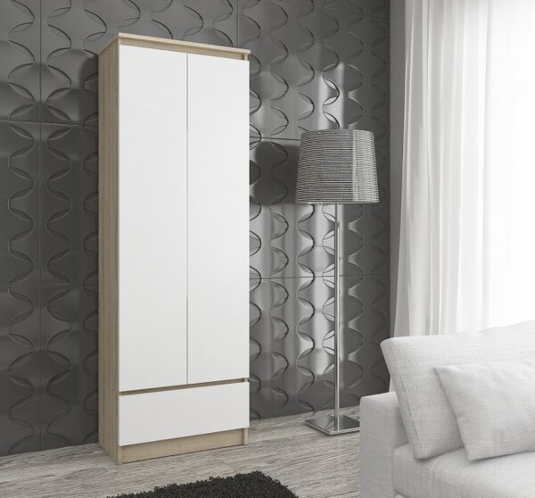 Uzavretý regál R60 2D 1SZ CLP dub sonoma / biely
