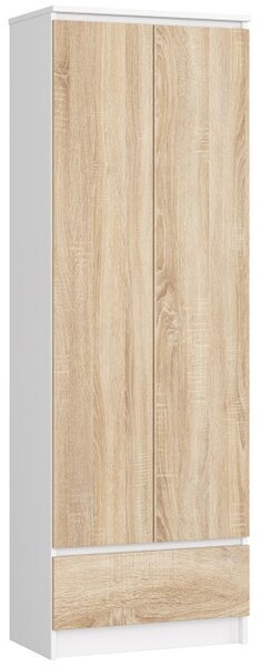 Uzavretý regál R60 2D 1SZ CLP biely / sonoma