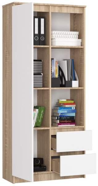 Regál R11 R80 1D 2SZ CLP sonoma / biely