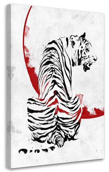 Obraz Tiger na červenej oblohe - Nikita Abakumov Veľkosť: 60 x 90 cm, Prevedenie: Obraz na plátne