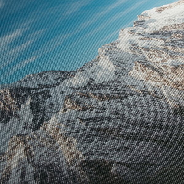 Obraz zasnežených vrcholkov, Fiordland (s hodinami) (90x30 cm)