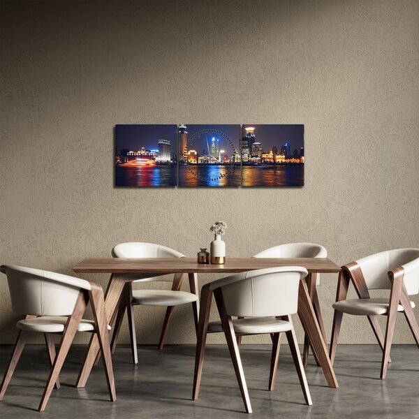 Obraz - Reflekce noci (s hodinami) (90x30 cm)