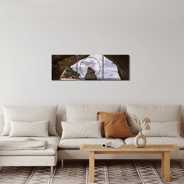 Obraz z jaskyne, Nový Zéland (s hodinami) (90x30 cm)