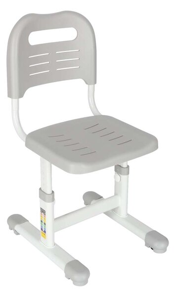 KIK Detský písací stôl so zásuvkou + stolička a lampa, šedá súprava pre deti