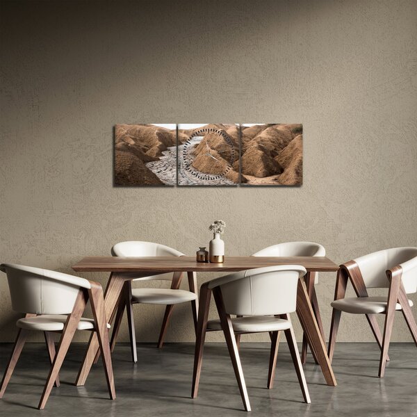 Obraz - Rumunský vulkán (s hodinami) (90x30 cm)