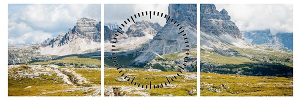 Obraz - Talianske Dolomity (s hodinami) (90x30 cm)