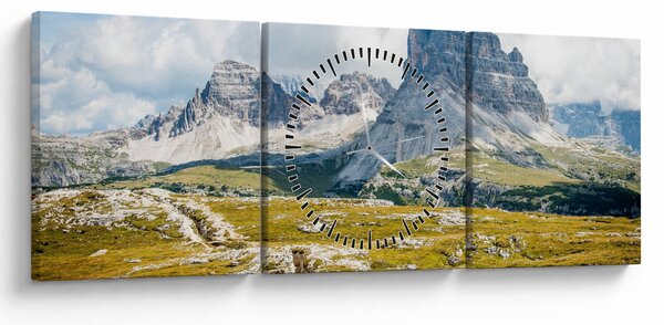 Obraz - Talianske Dolomity (s hodinami) (90x30 cm)