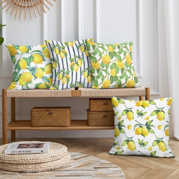 Obliečky na vankúše v súprave 4 ks 43x43 cm Lemons – Mila Home