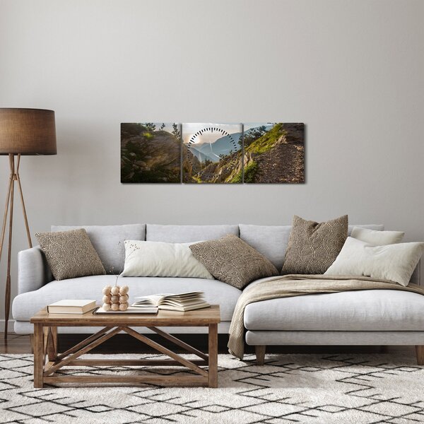 Obraz - Hora Olymp (s hodinami) (90x30 cm)