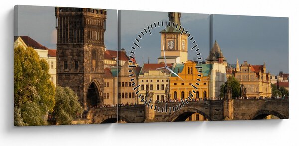 Obraz - Karlov most (s hodinami) (90x30 cm)