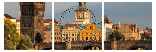 Obraz - Karlov most (s hodinami) (90x30 cm)