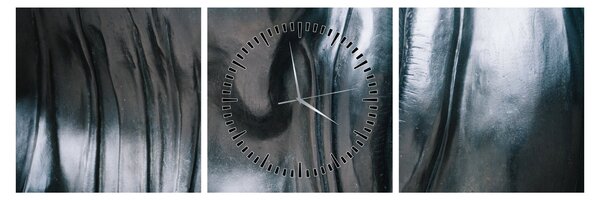 Obraz - Tvár z ocele (s hodinami) (90x30 cm)
