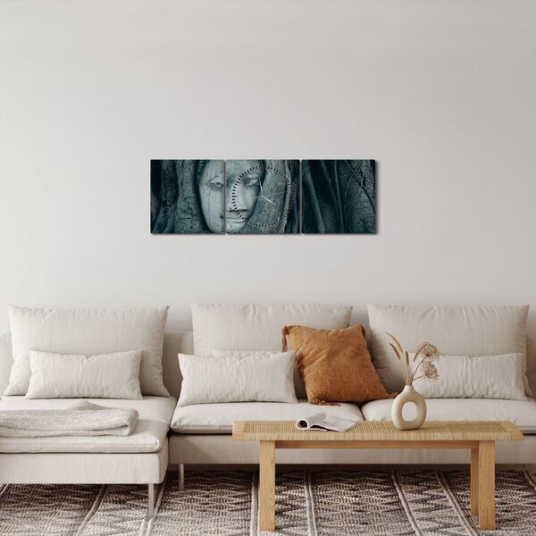 Obraz - Thajská tvár (s hodinami) (90x30 cm)