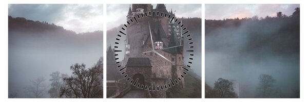 Obraz - Eltz Castle, Nemecko (s hodinami) (90x30 cm)