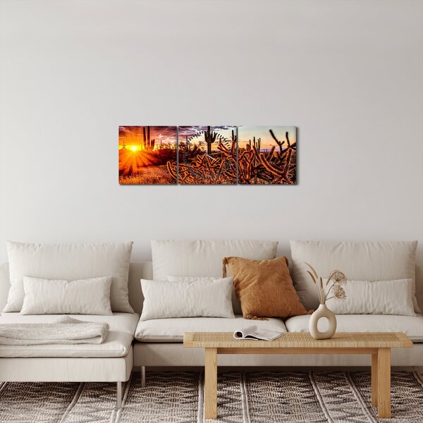 Obraz - Zlatá hodinka púšte (s hodinami) (90x30 cm)
