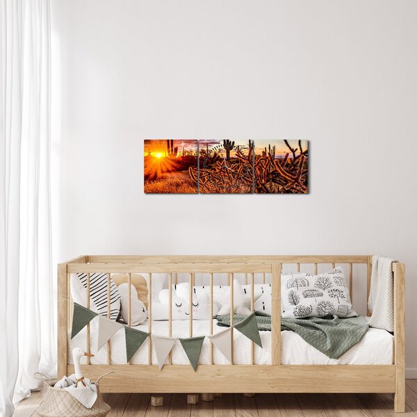 Obraz - Zlatá hodinka púšte (s hodinami) (90x30 cm)