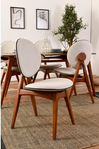 NovýNábytok.sk Set 2ks jedálenských stoličiek Toukuta (orech + krémová). Akcia -19%. Vlastná spoľahlivá doprava až k Vám domov. 1107087