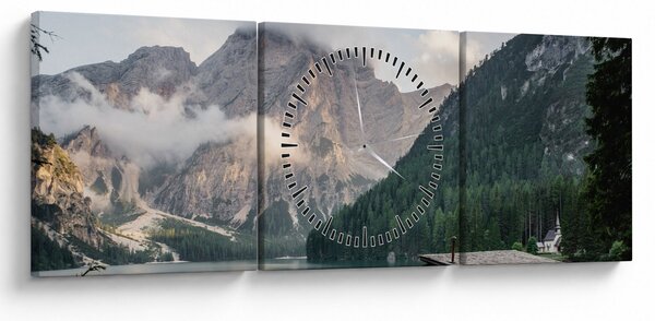 Obraz - Lake Prags (s hodinami) (90x30 cm)