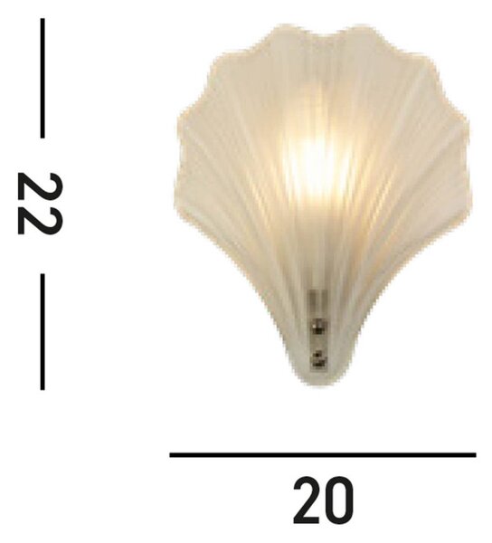 Nástenné svietidlo Shell, biely satinovaný, tvar mušle, sklo, IP44, Biela / opálová, Kúpeľňa, Sklo, Nástenné svietidlo