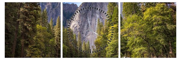 Obraz - Pod Yosemite skalou (s hodinami) (90x30 cm)