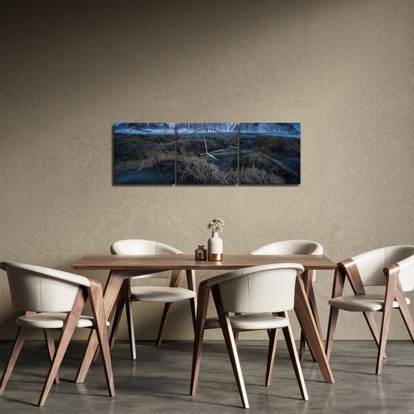 Obraz výhľadu na Islandskej vrcholky (s hodinami) (90x30 cm)