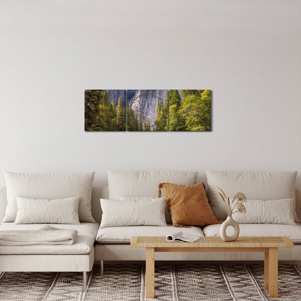 Obraz - Pod Yosemite skalou (s hodinami) (90x30 cm)
