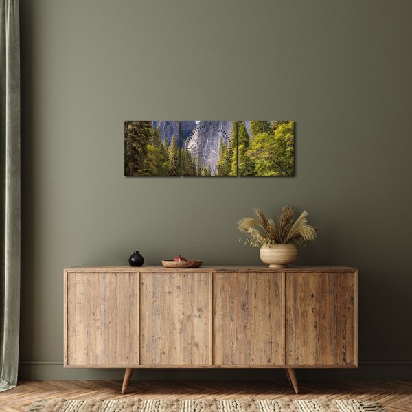 Obraz - Pod Yosemite skalou (s hodinami) (90x30 cm)