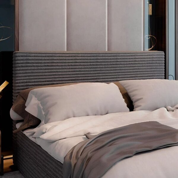 Čalúnená posteľ boxspring ISPIRA 140x200 cm krémová Matrac: Bonell pružinová matrac