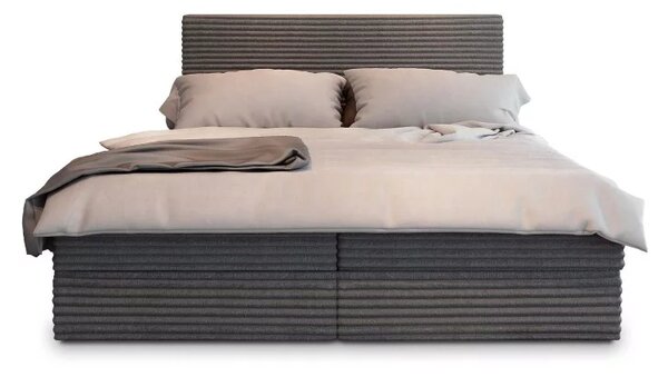 Čalúnená posteľ boxspring ISPIRA 140x200 cm sivá Matrac: Matrac Bonell pružinový