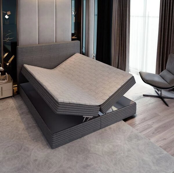 Čalúnená posteľ boxspring ISPIRA 140x200 cm krémová Matrac: Bonell pružinová matrac